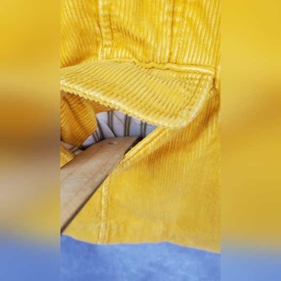 Gap BLAZER Women 1 MUSTARD YELLOW GOLD Corduroy LINED 3-Button ACADEMIA Preppy - Picture 5 of 11
